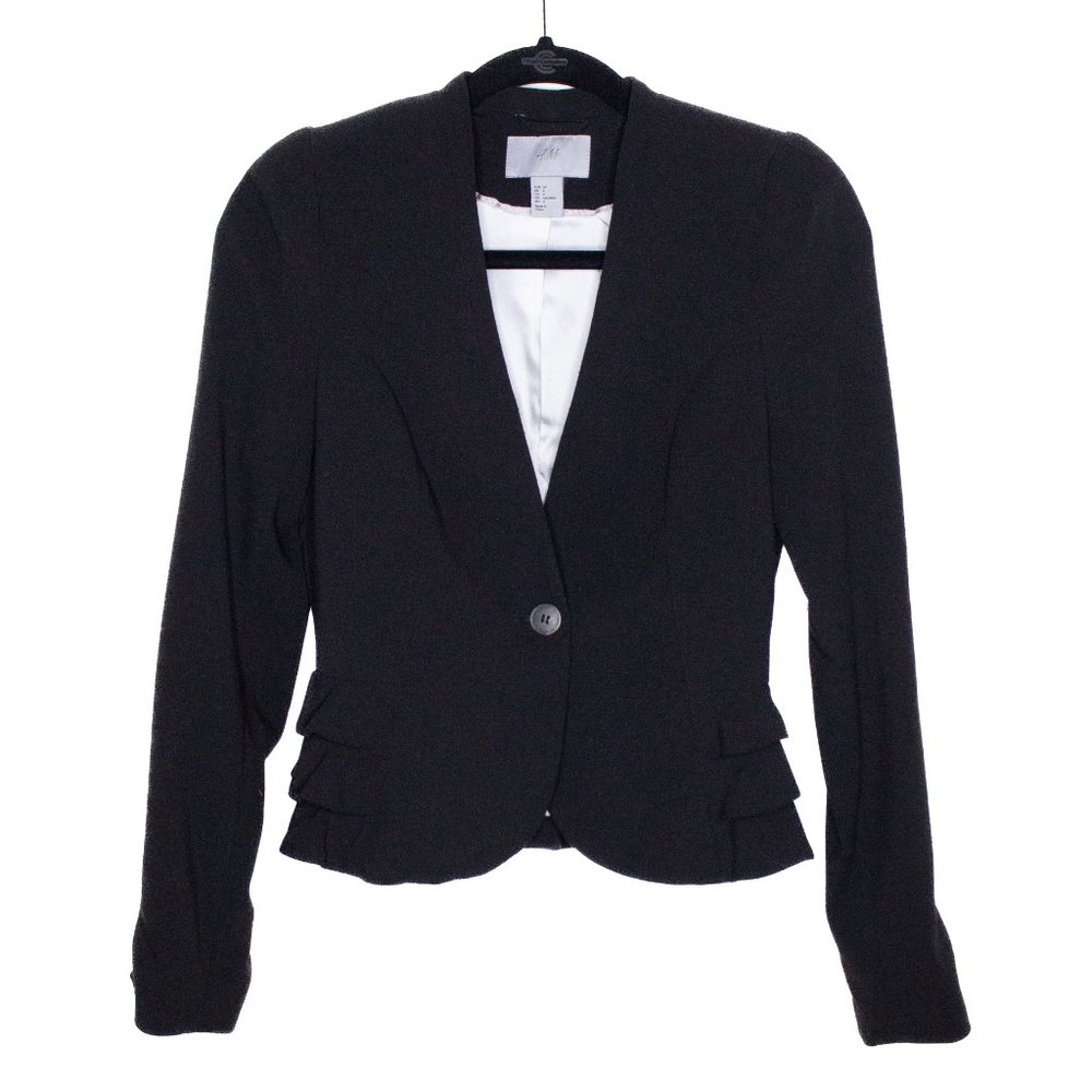 H&M Black Blazer with Ruffle